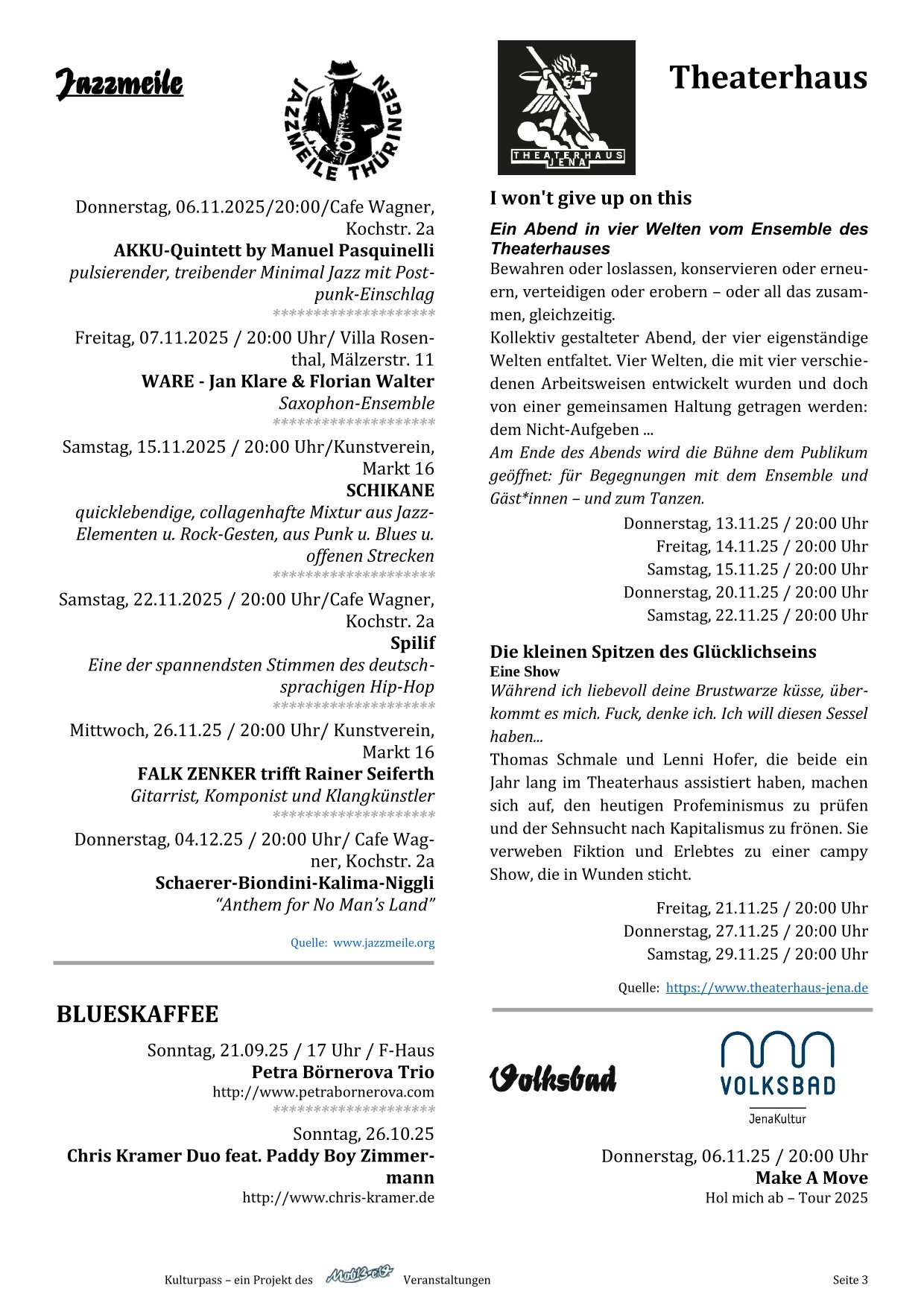 Kulturpass-Angebote in Jena, November/Dezember 2025, Seite 3
