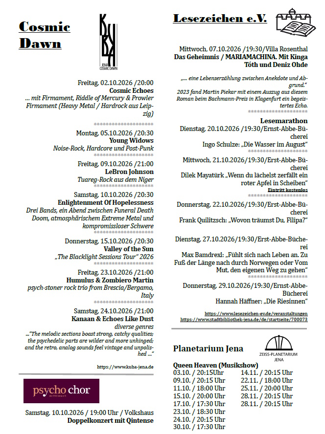 Kulturpass-Angebote in Jena, Oktober 2026, Seite 3