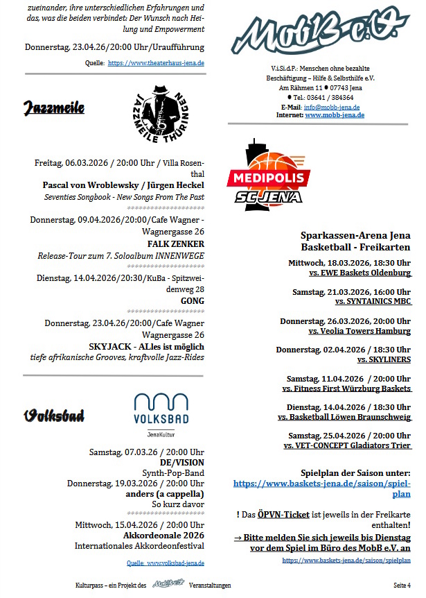 Kulturpass-Angebote in Jena, M&auml;rz/April 2026, Seite 4