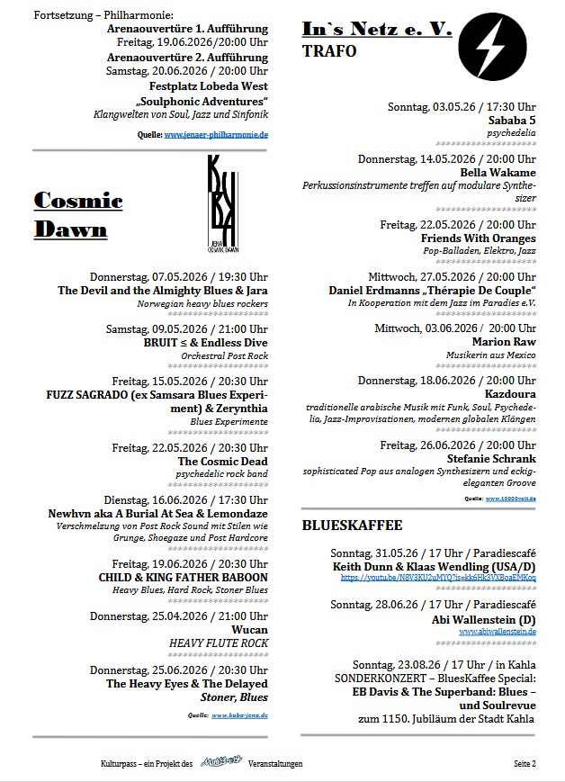 Kulturpass-Angebote in Jena, Mai/Juni 2026, Seite 2